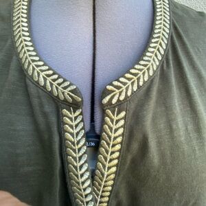 Boden Army Olive Green Dora Embroidered Short Sleeve Women’s Dress size 20